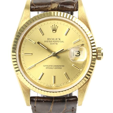 Rolex Oyster Perpetual Date Yellow Gold 15238 